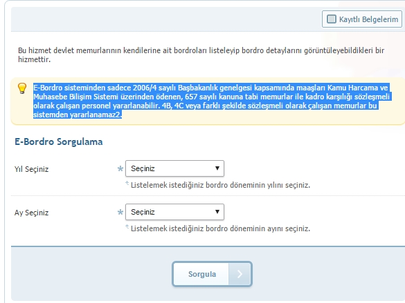 edevlet bordro sorgulama